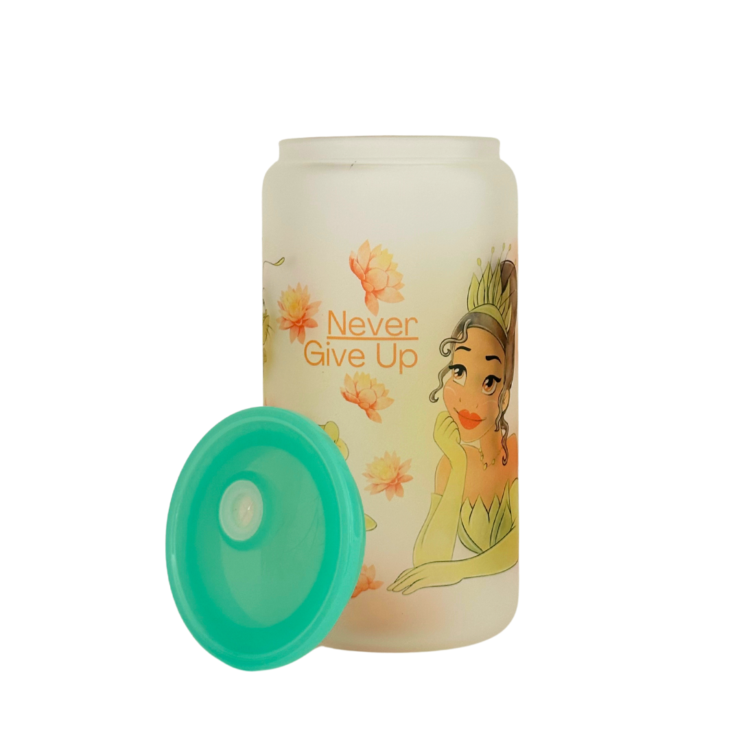Never Give Up Glass 16 oz Can Cup