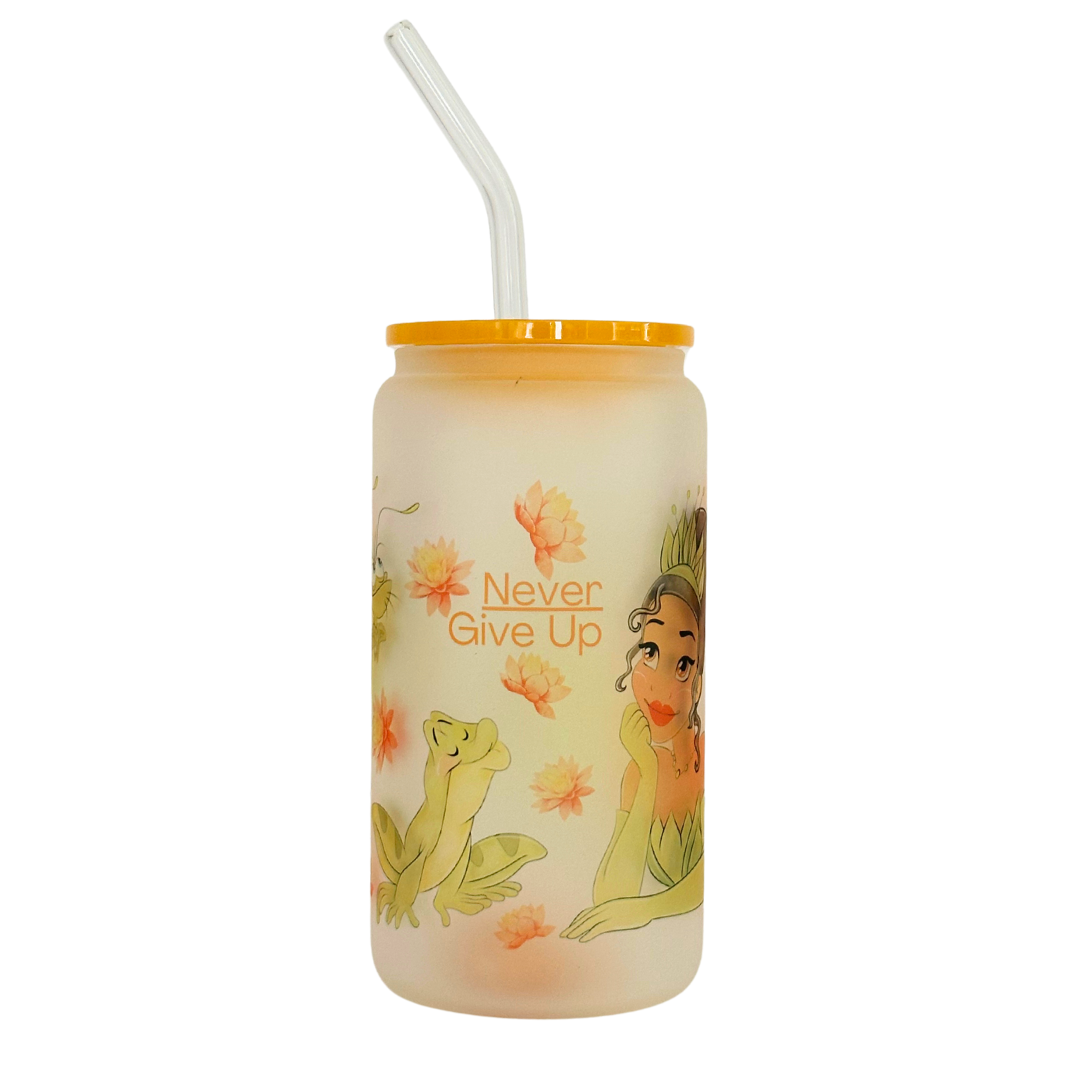 Never Give Up Glass 16 oz Can Cup