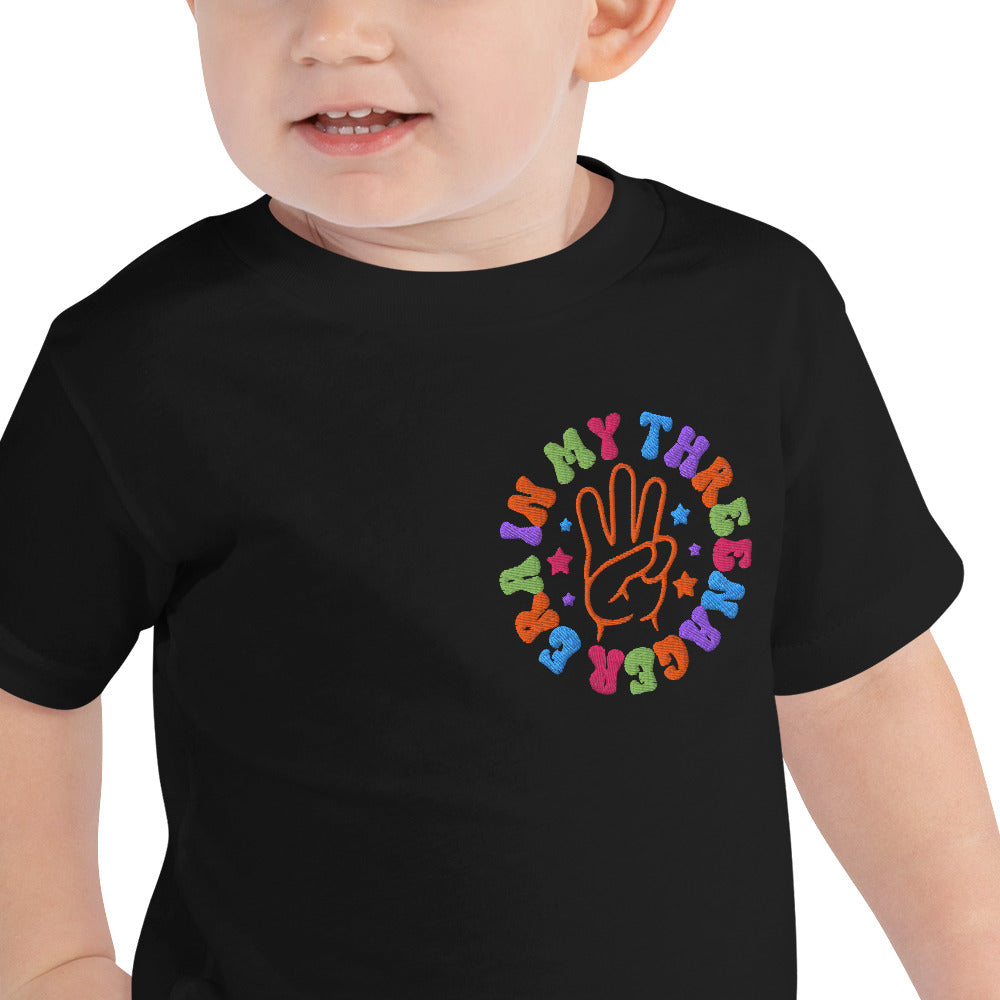 Threenager Embroider Toddler Tee