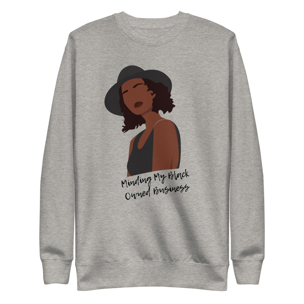 Minding-My-Own-unisex-fleece-pullover-grey
