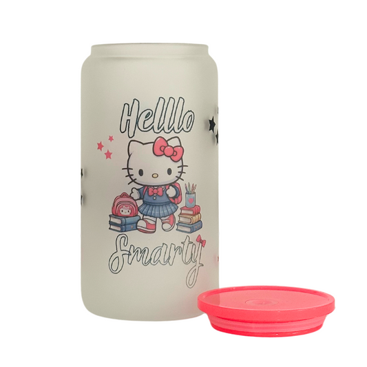 Hello Smarty 16oz Glass Can