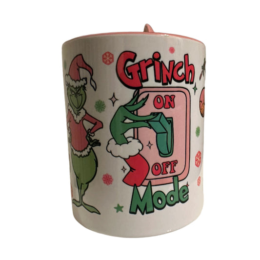 Grinch Mode 11 oz mug with spoon