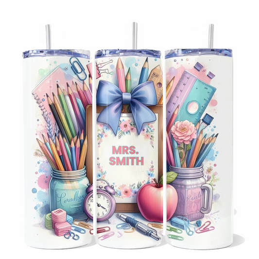 Personalized Teach & Sip 20 oz Tumbler