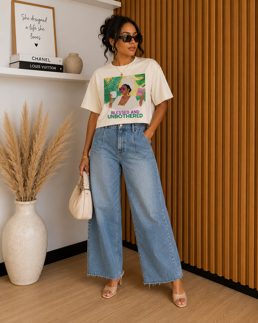 Blessed & Unbothered Peace of Mind Graphic Women’s boxy tee