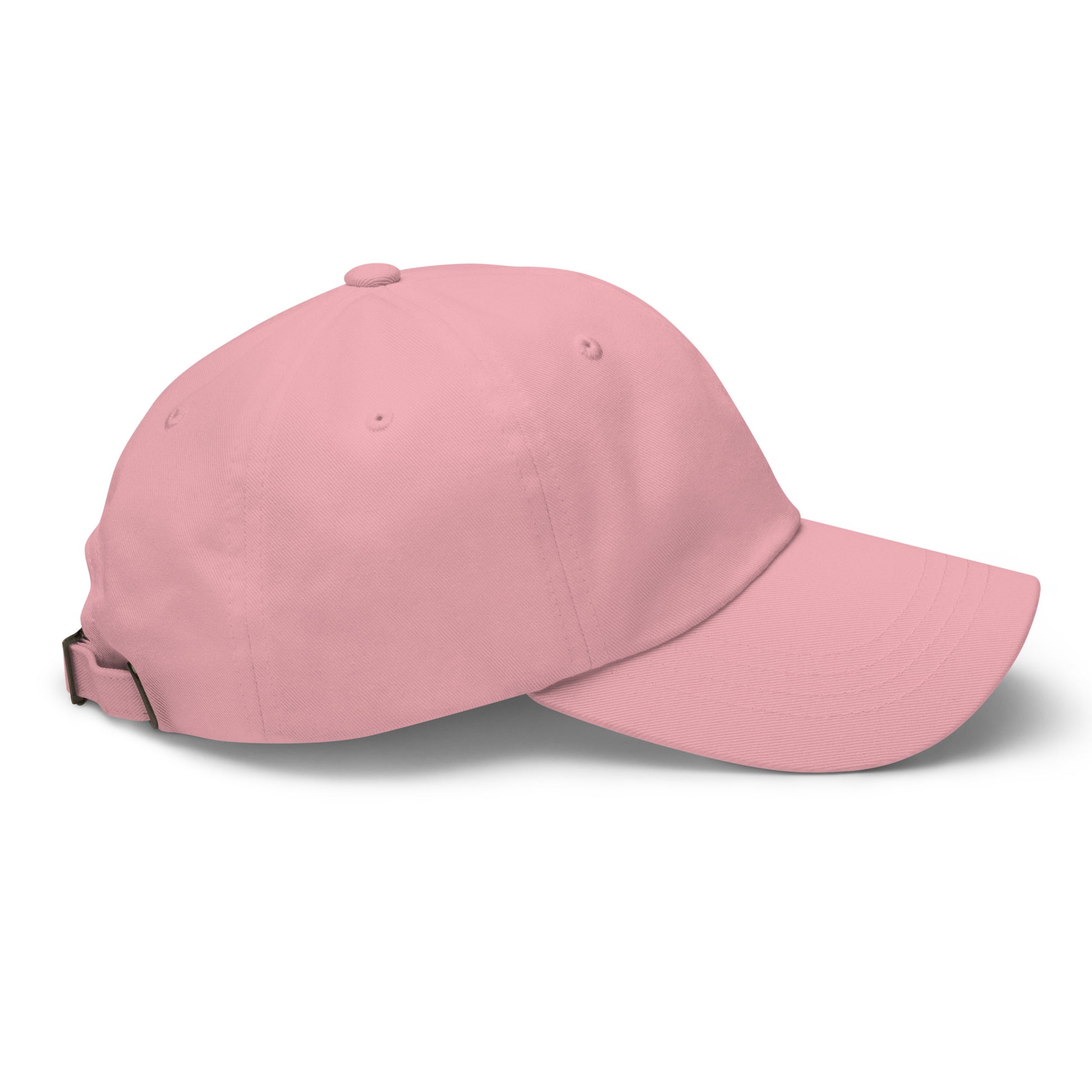 Unbothered embroidered dad hat pink minimalist baseball cap right side view 