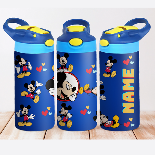 personalized Mickey Mouse kids tumbler with custom name – front view