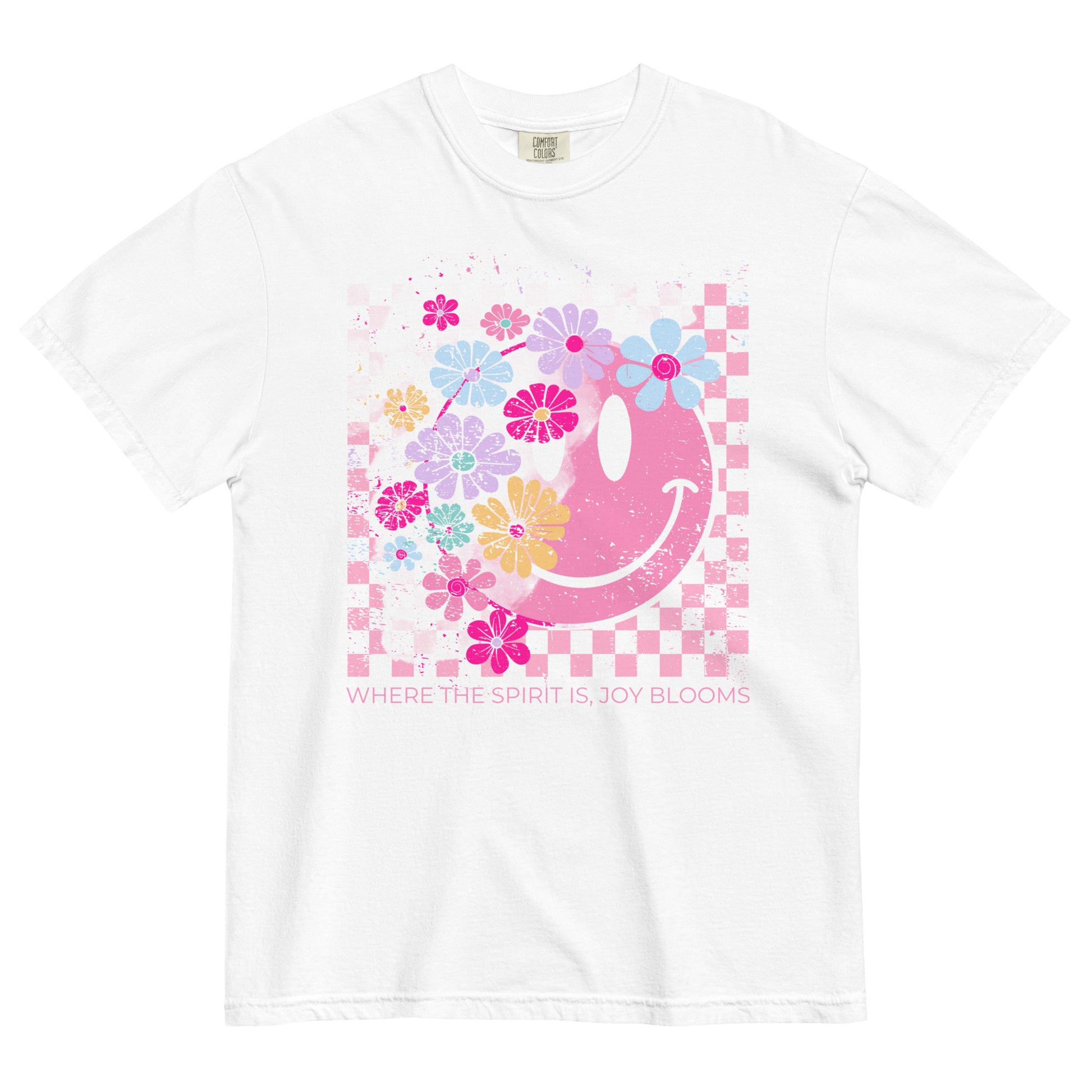 Joy Blooms Faith Tee | Christian Smiley Floral Shirt