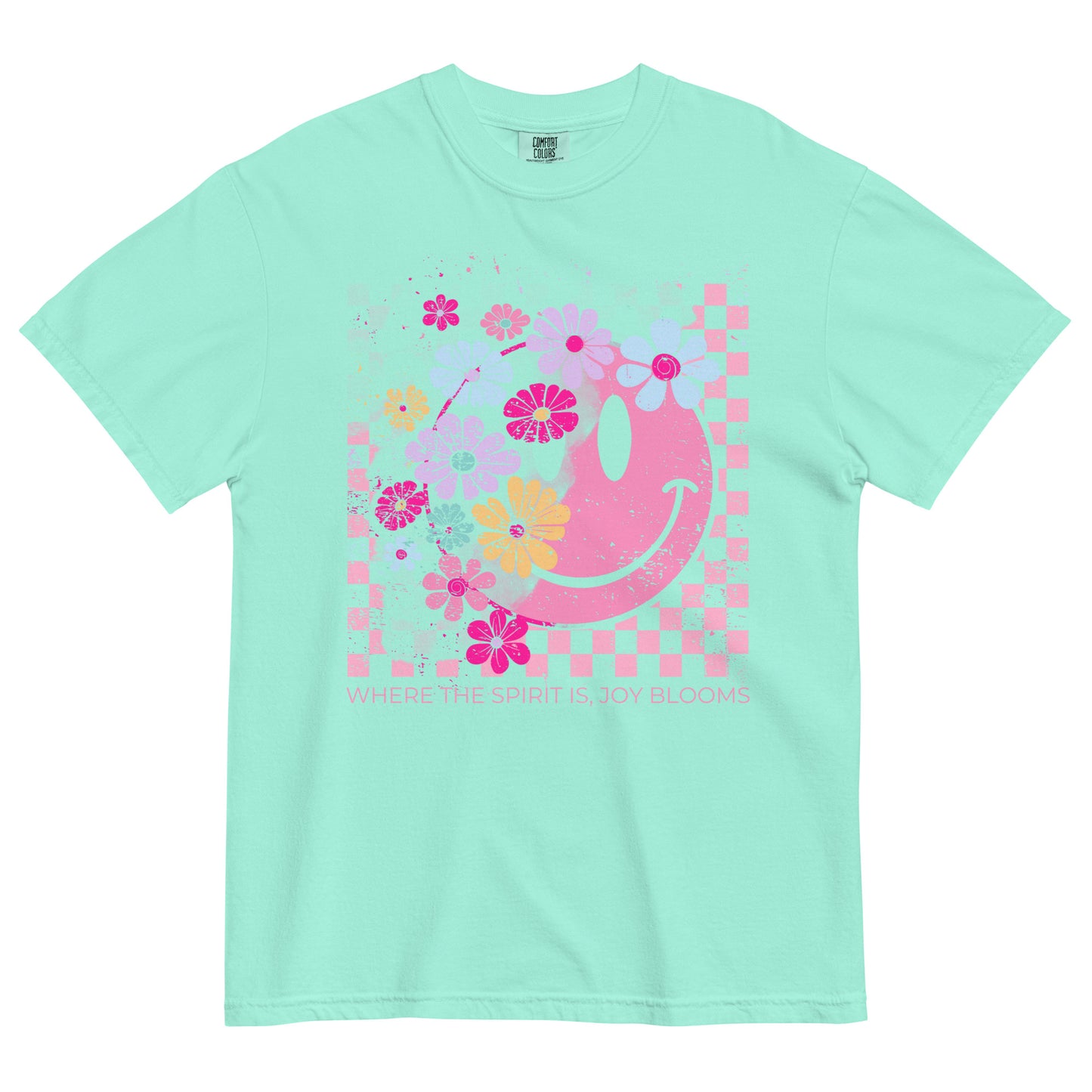 Joy Blooms Faith Tee | Christian Smiley Floral Shirt