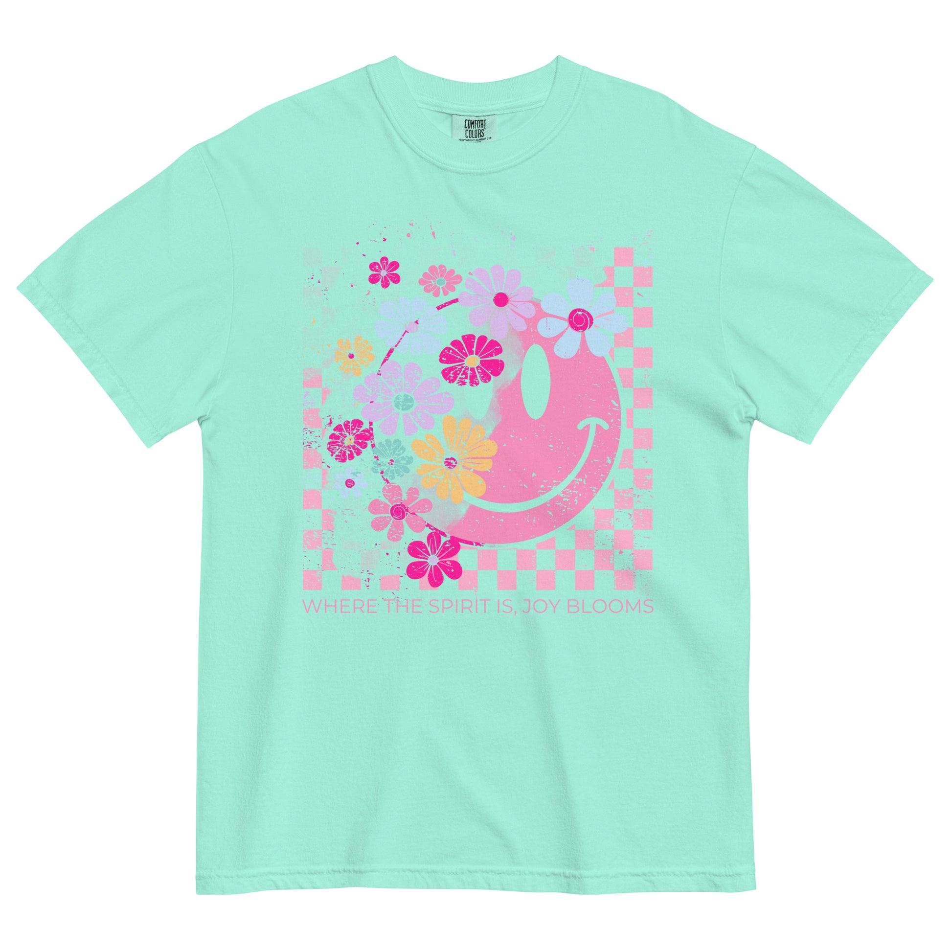 Joy Blooms Faith Tee | Christian Smiley Floral Shirt